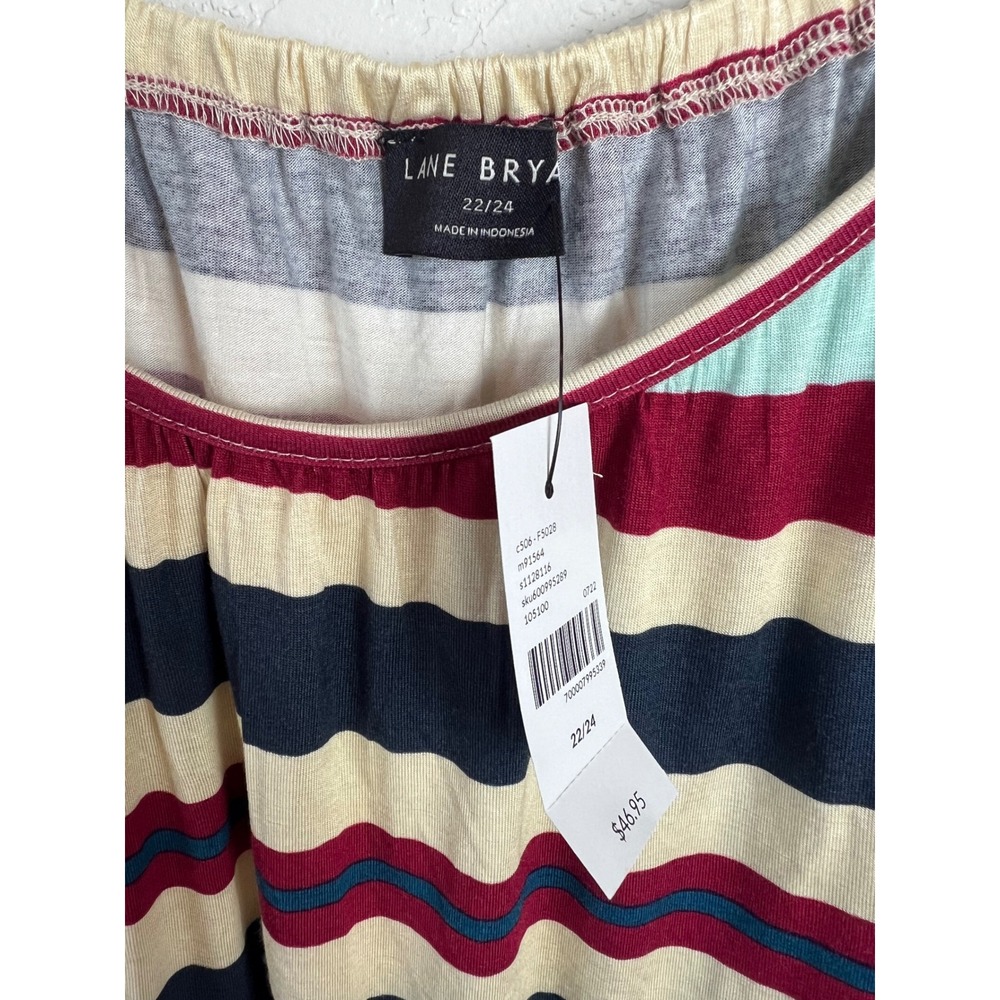 NEW Lane Bryant Swing Scoop Neck Ruffle Strap Tank Top Size 22/24 Patriotic - Picture 4 of 10